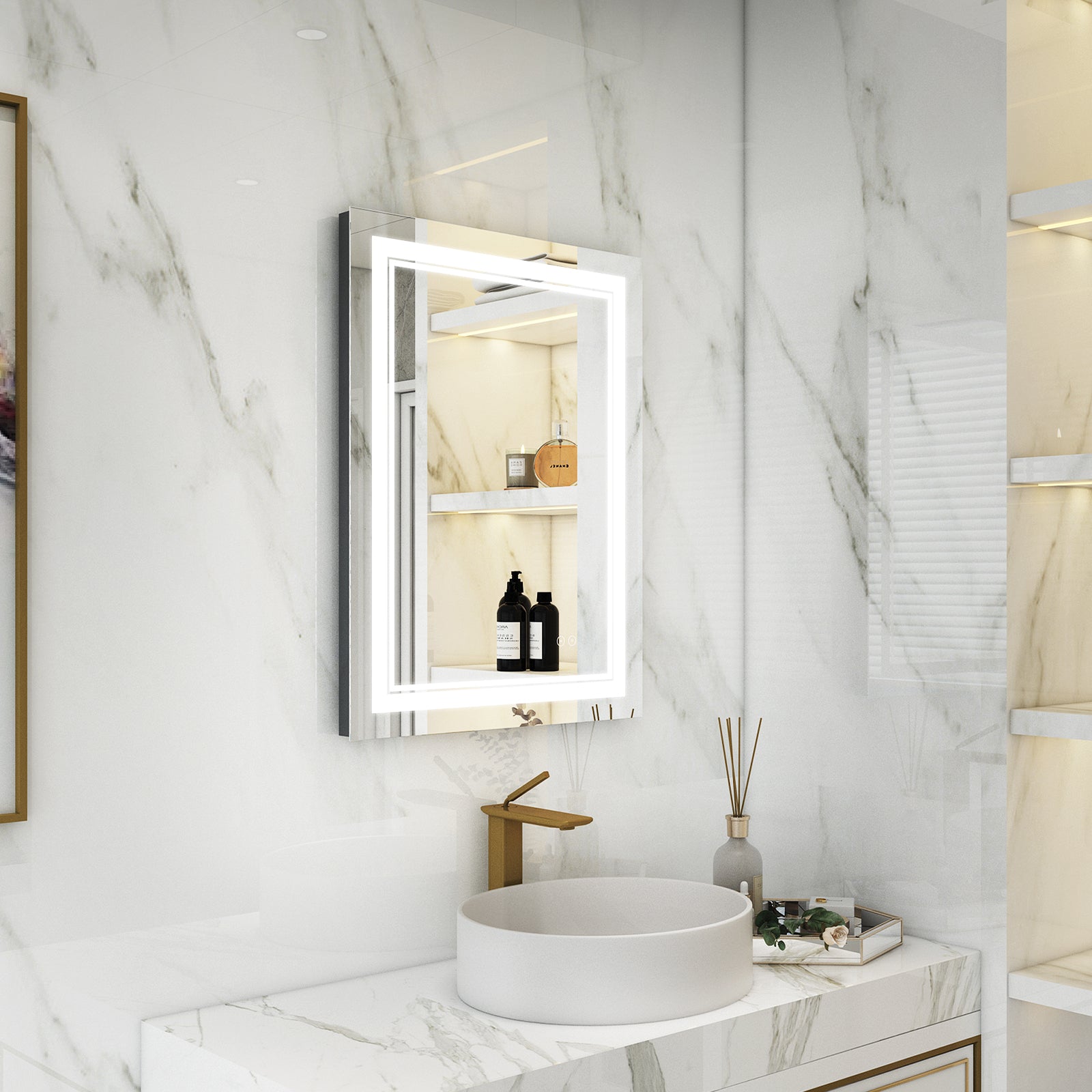 Anti-Fog LED Light Dimmable Bathroom Vanity Mirror