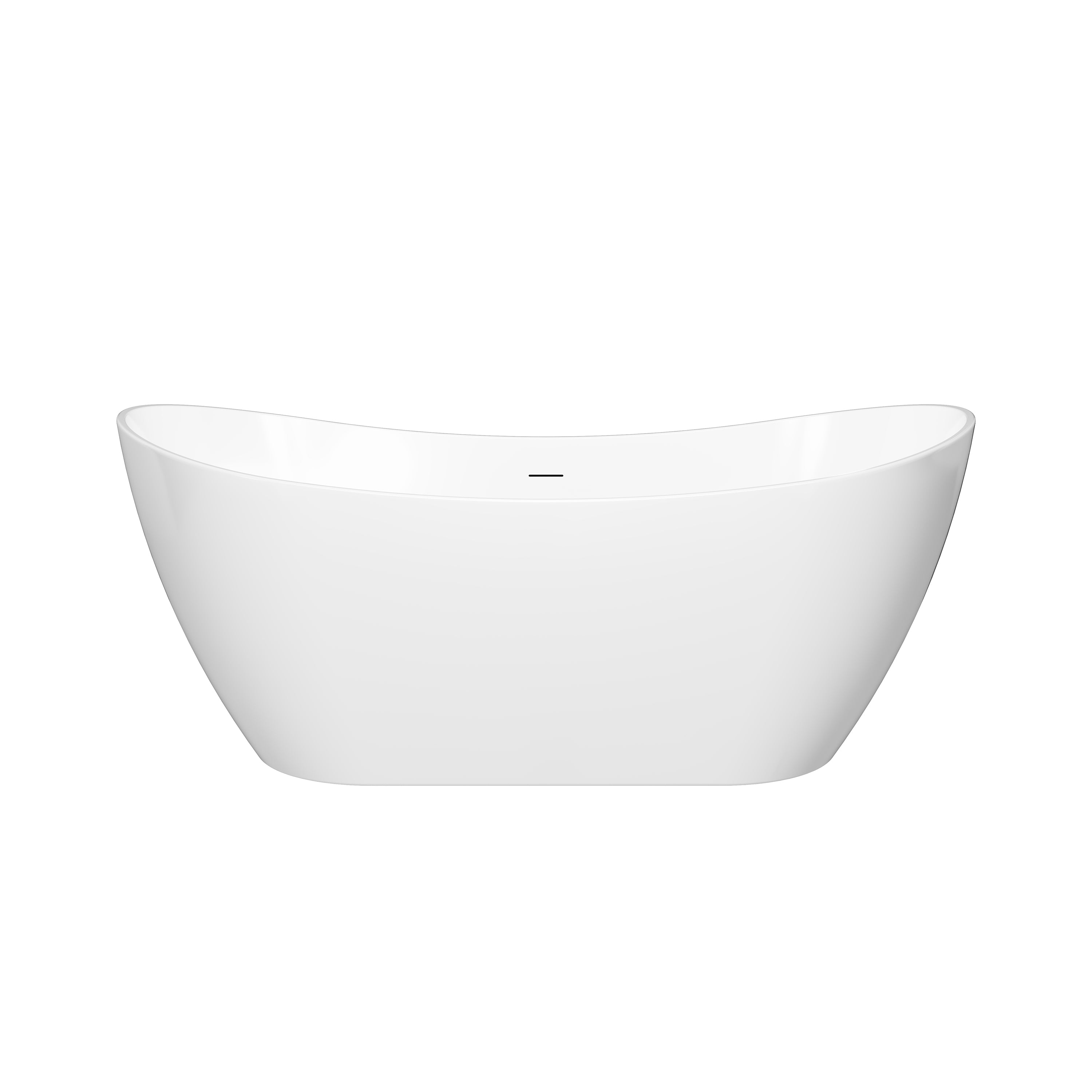 67" Glossy White Freestanding Acrylic Soaking Bathtub with Advanced Heat Retention & Ergonomic Support, 71-Gallon