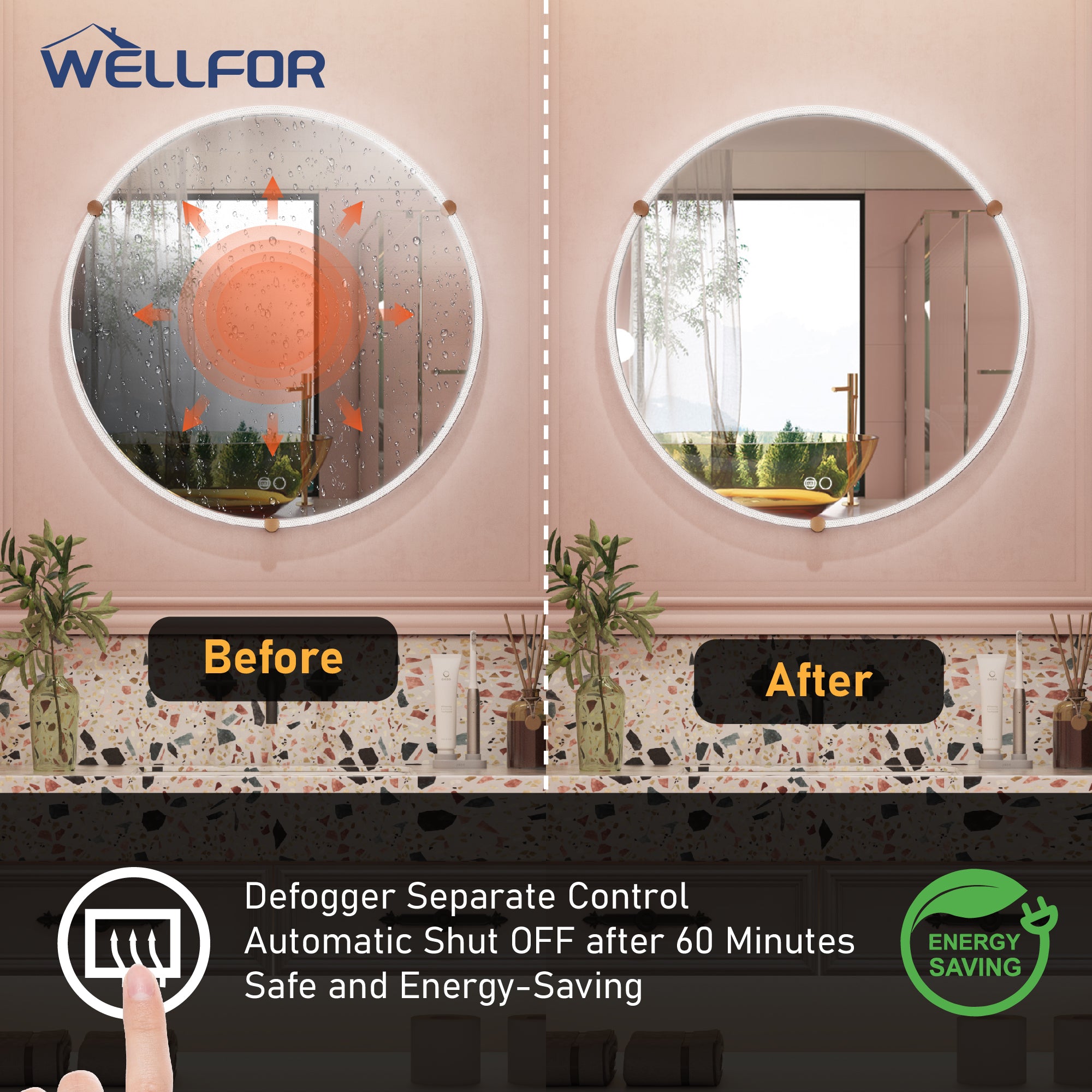 Fog Free Bathroom Mirrors