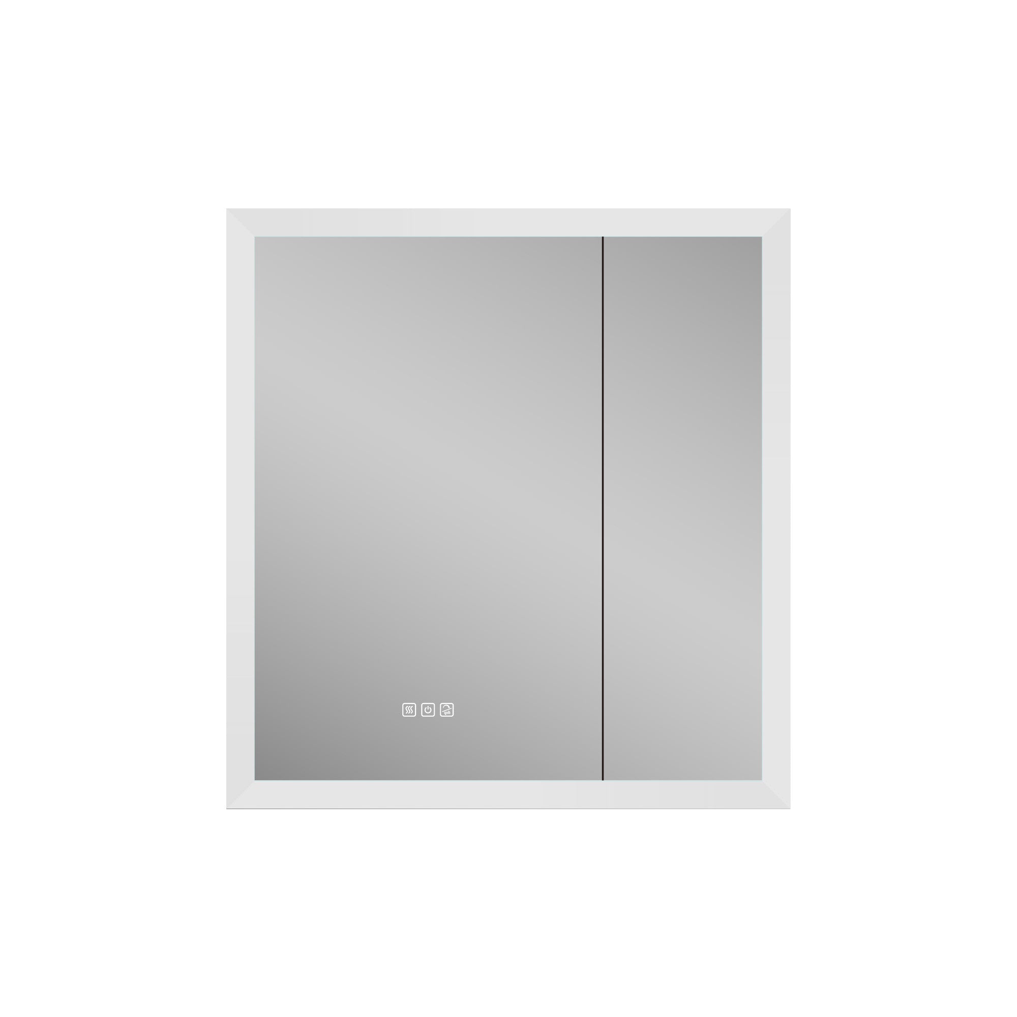 30 x 32 Inch LED Lighted Anti-fog Medicine Cabinet with Mirror, 3X Magnifier, Surface or Recess Mount