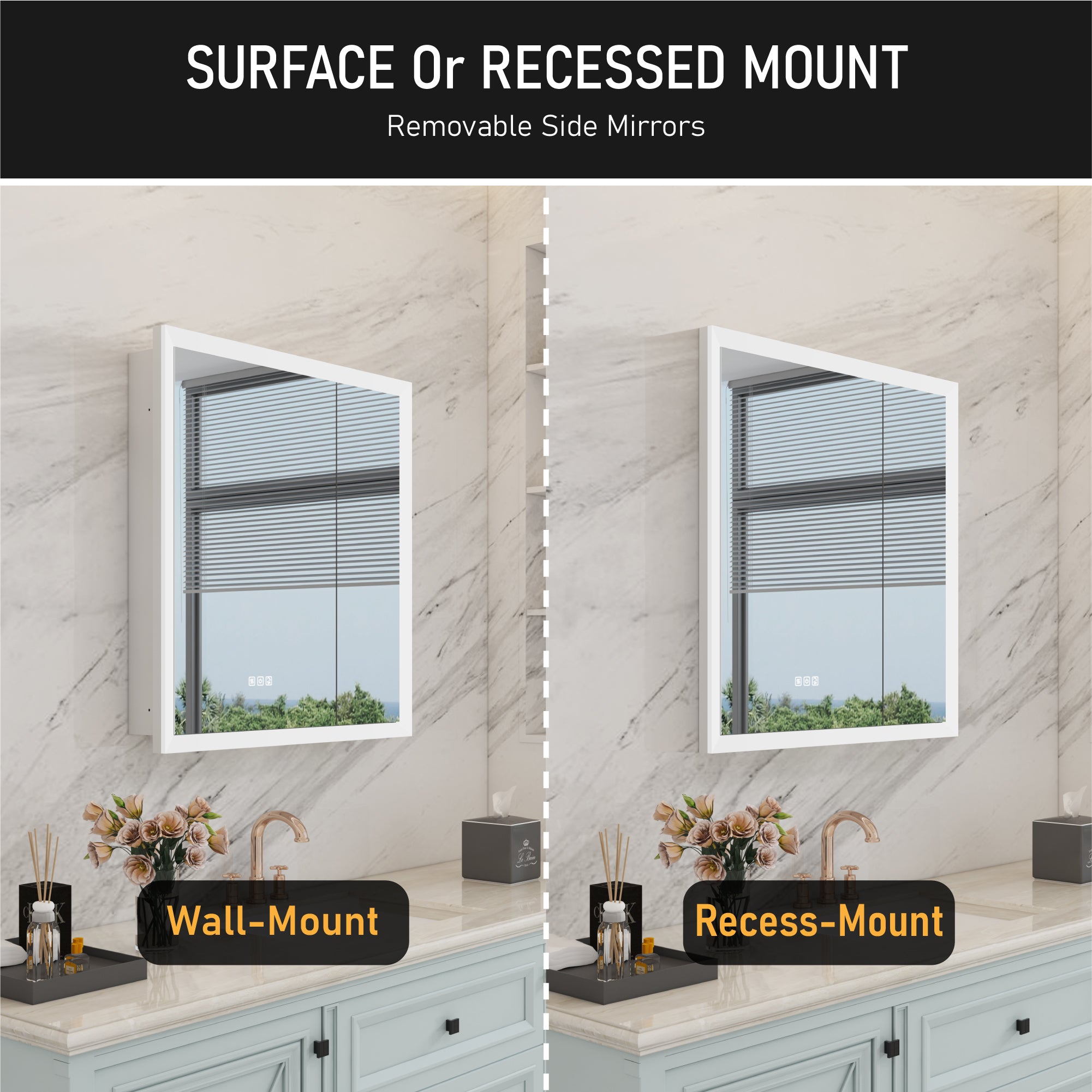 Recessed Medicine Cabinet with Mirror