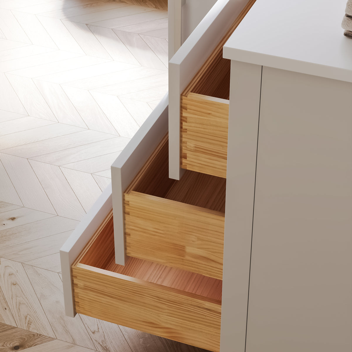 84 Inch Freestanding Solid Wood Bathroom Vanity with Pure White Quartz Countertop, 4 Soft-Close Doors & 11 Dovetail Drawers, White