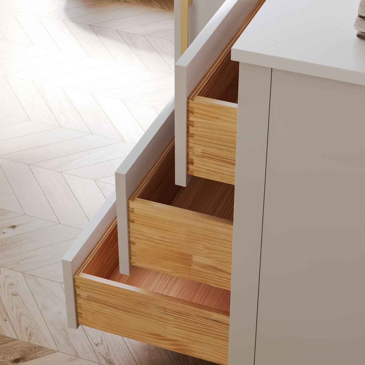 84 Inch Freestanding Solid Wood Bathroom Vanity with Pure White Quartz Countertop, 4 Soft-Close Doors & 11 Dovetail Drawers, White