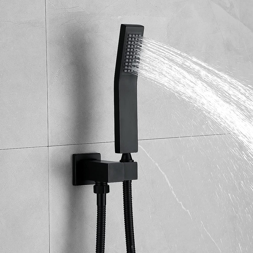 12-in Rain Shower Head Wall Mount Dual Head Waterfall Built-In Shower System