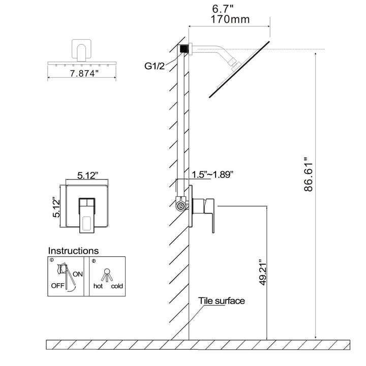 Golden Brushed-Spray Built-In Shower System