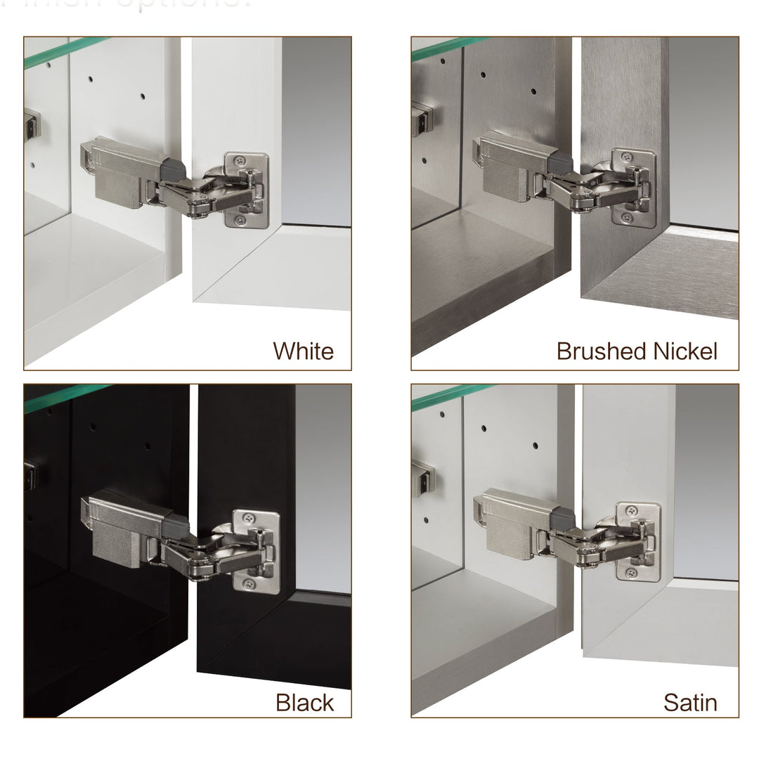30 in. x 26 in. Frameless Recessed or Surface-Mount Beveled Double Mirrors Bathroom Medicine Cabinet