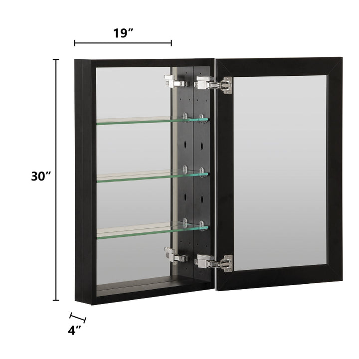 19 in. x 30 in. Frameless Recessed or Surface-Mount Beveled Single Mirror Bathroom Medicine Cabinet