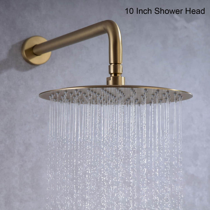 Single-Handle 1-Spray Round High Pressure Shower Faucet with 10 in. Shower Head