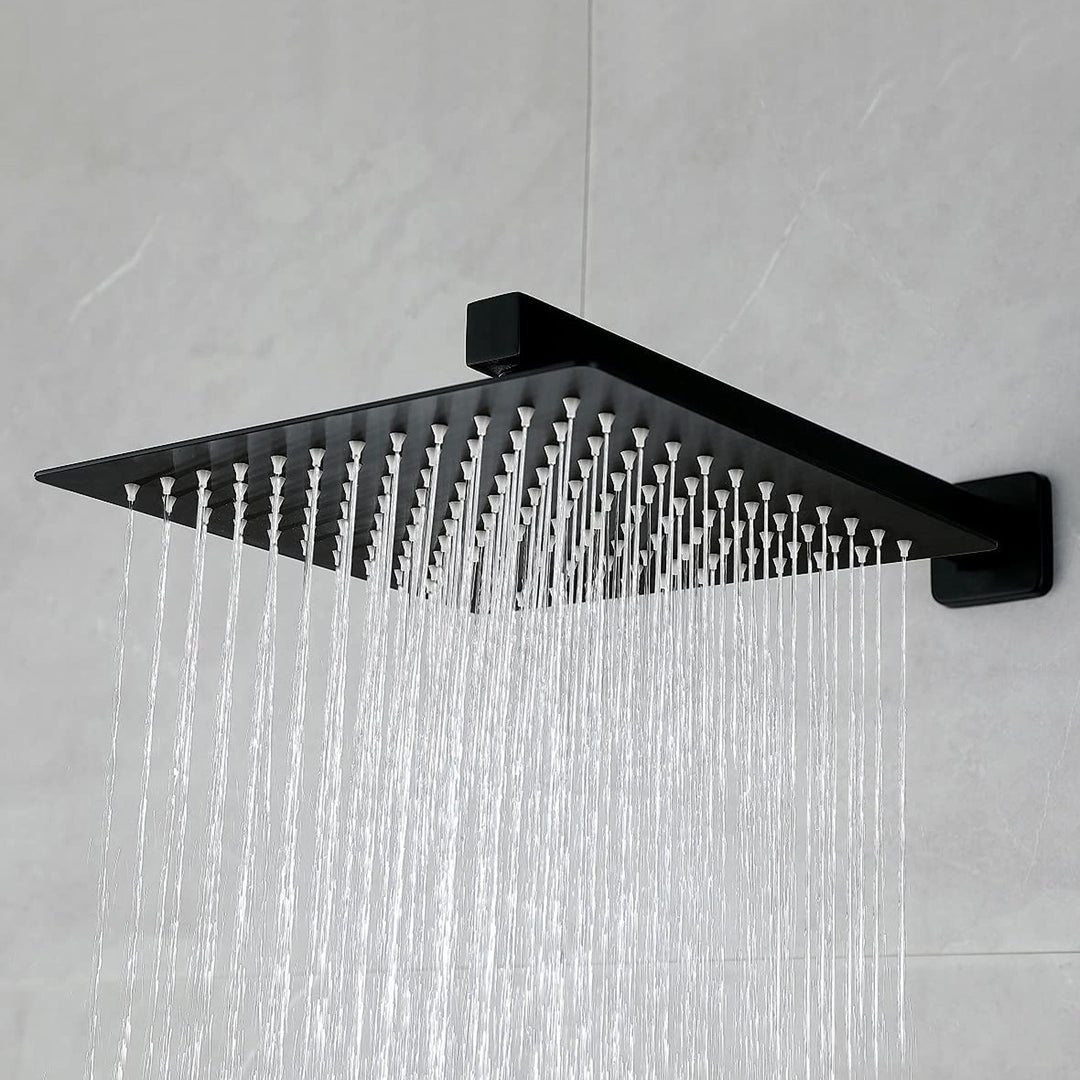 12-in Rain Shower Head Wall Mount Dual Head Waterfall Built-In Shower System with 2-way Diverter