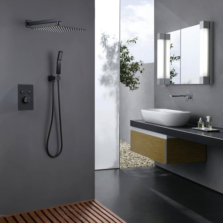 2-Function Thermostatic Complete Shower System With Handheld