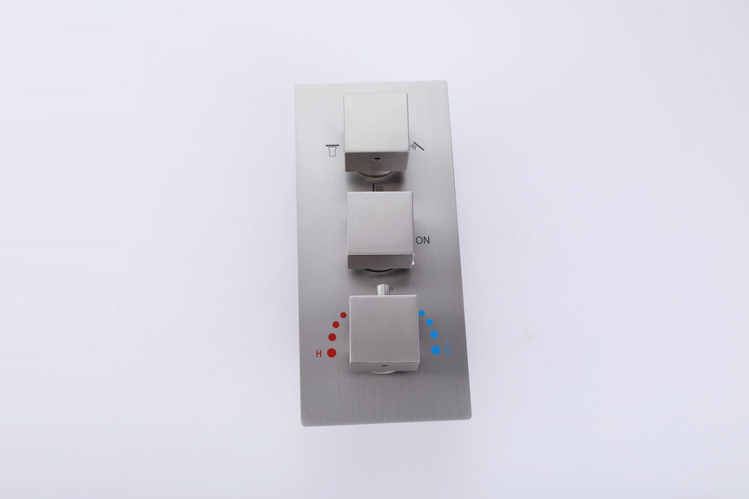 LED Thermostatic Shower System Ceiling Mounted Rainfall Shower Head And 3 Body Massager Jets