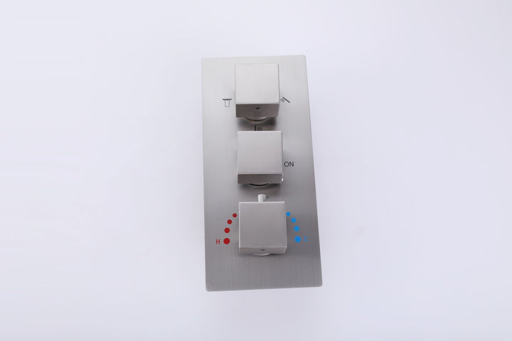 LED Thermostatic Shower System Ceiling Mounted Rainfall Shower Head And 3 Body Massager Jets