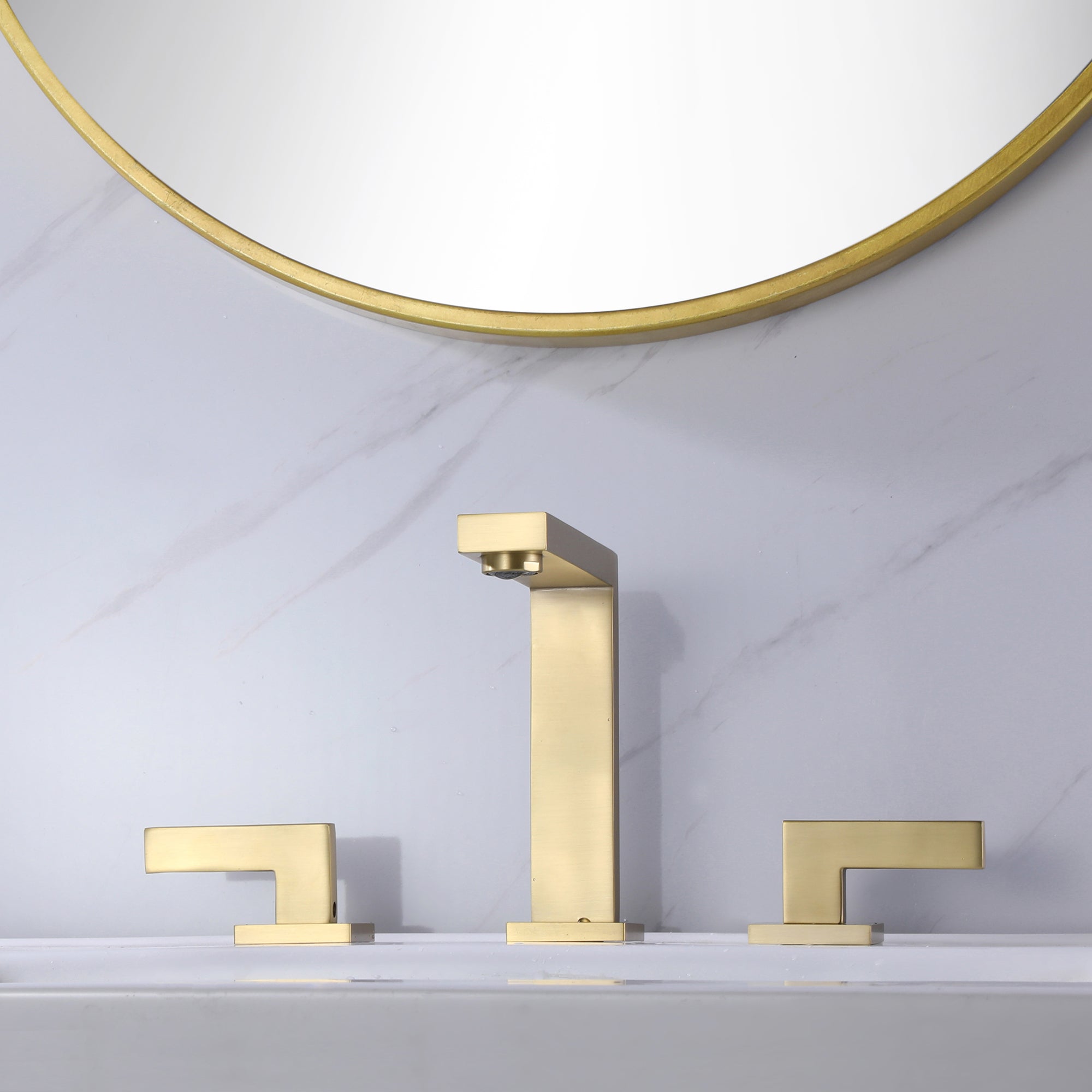 8 in. Widespread 2-Handle Bathroom Faucet with Supply Lines in Matte Black/ Brushed Gold
