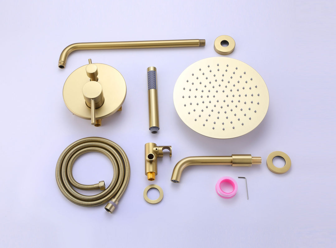 10 inch Tub Shower Faucet Set Complete Rain Shower System with Tub Spout