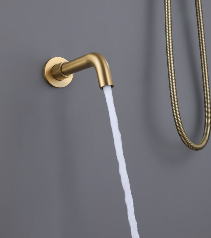 10 inch Tub Shower Faucet Set Complete Rain Shower System with Tub Spout