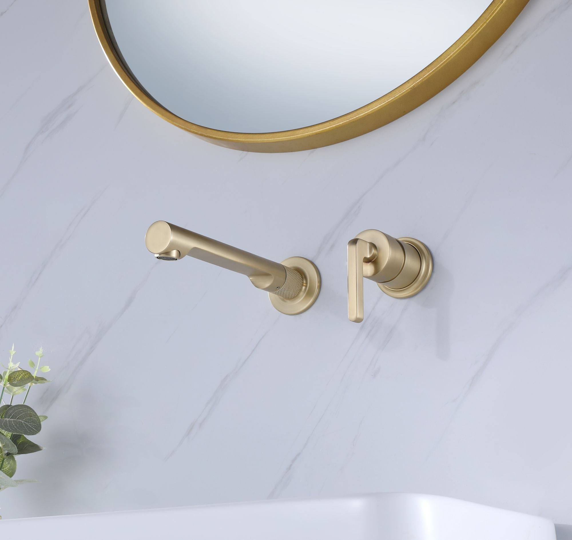 Wall Mounted Bathroom Sink Faucet With Valve