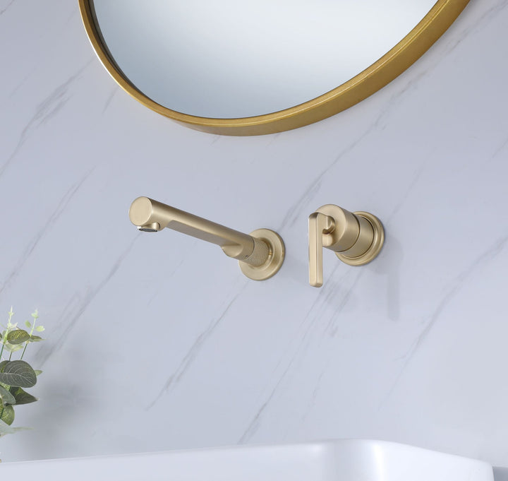 Wall Mounted Bathroom Sink Faucet With Valve