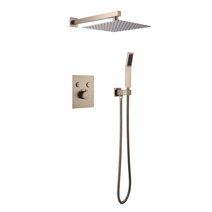 2-Function Thermostatic Complete Shower System With Handheld