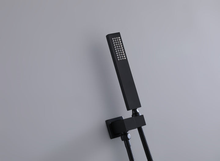 10 inch Concealed Ceiling Mounted Single Handle Matte Black Shower Faucet Set