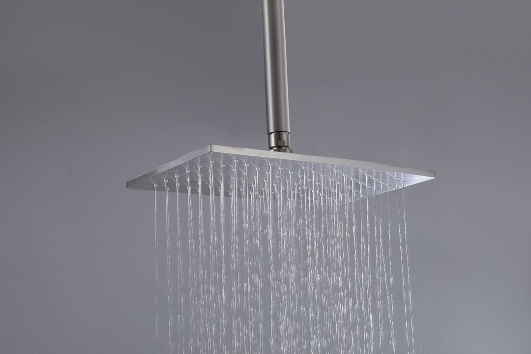 10 inch Concealed Ceiling Mounted Single Handle Matte Black Shower Faucet Set