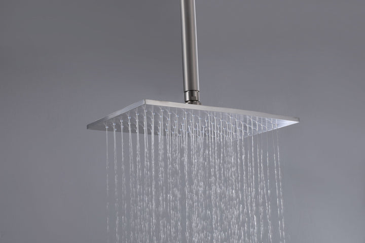 10 inch Concealed Ceiling Mounted Single Handle Matte Black Shower Faucet Set
