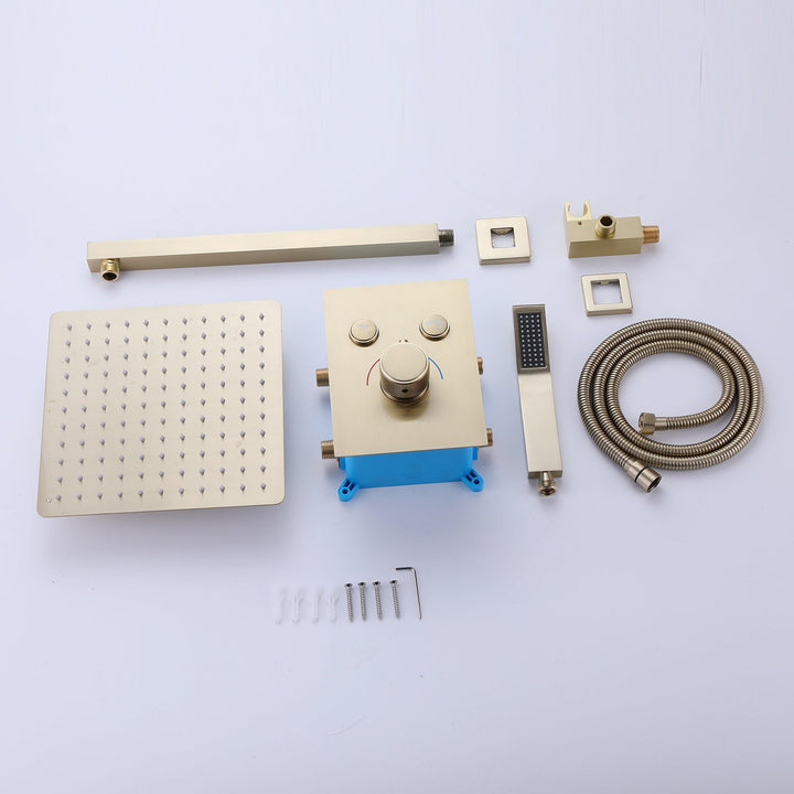 2-Function Thermostatic Complete Shower System With Handheld