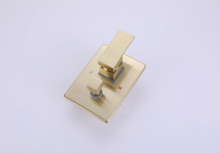 Brushed Gold Waterfall Spout Bathtub Faucet With Hand Shower