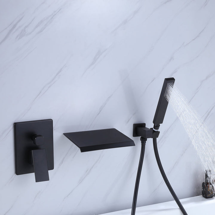Wall Mounted Tub Filler With Handheld Shower