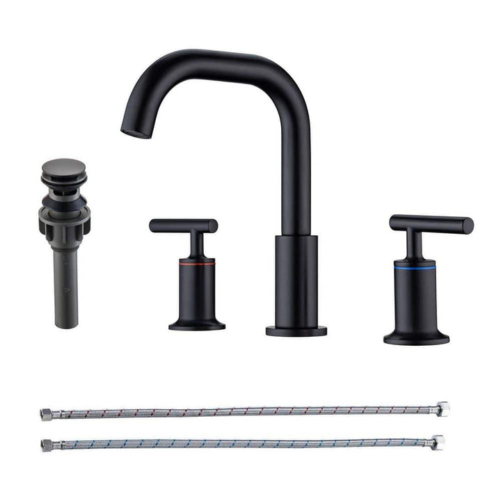 8 in. Widespread Double Handle Bathroom Faucet with Drain Assembly