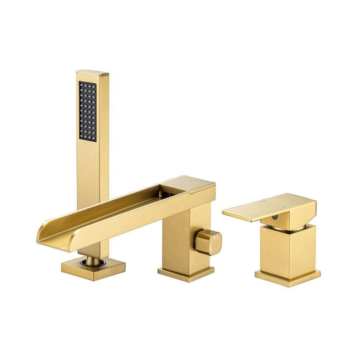 Single-Handle Tub Deck Mount Roman Tub Faucet with Hand Shower