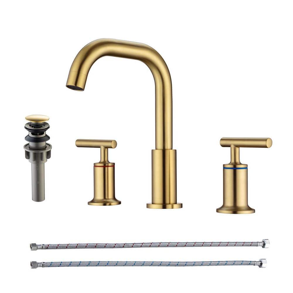 8 in. Widespread Double Handle Bathroom Faucet with Drain Assembly