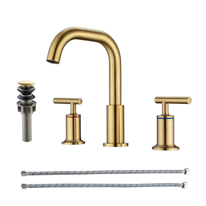 8 in. Widespread Double Handle Bathroom Faucet with Drain Assembly