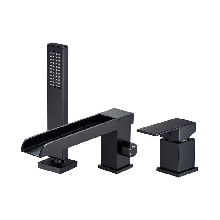 Single-Handle Tub Deck Mount Roman Tub Faucet with Hand Shower