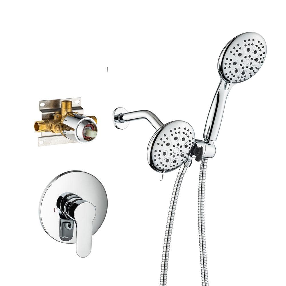 One-Handle 6-Spray Polished Chrome Shower Faucet