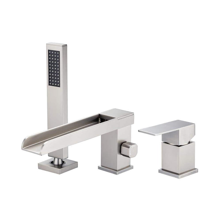 Single-Handle Tub Deck Mount Roman Tub Faucet with Hand Shower