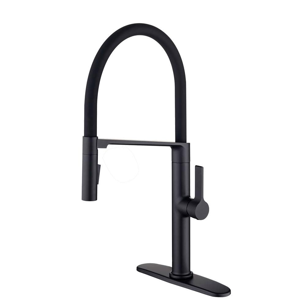 Magnetic Single Handle Pull Down Sprayer Kitchen Faucet with Deckplate and Water Supply Line Included