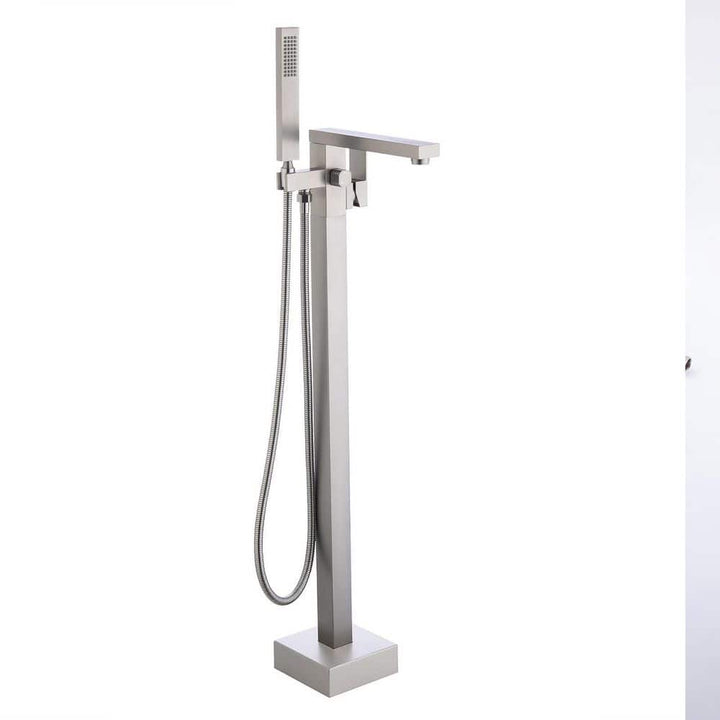 Freestanding Single Handle Bath Tub Filler Faucet with Hand Shower