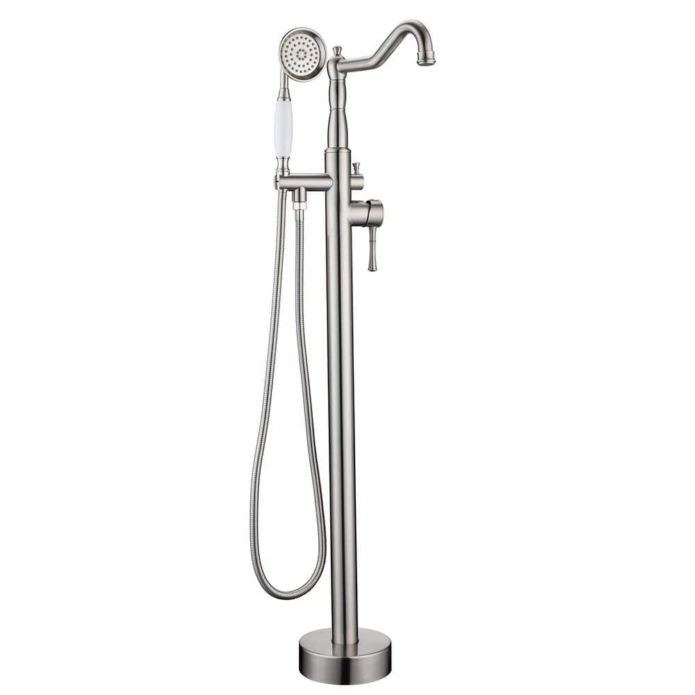 Singe-Handle Freestanding Floor Mount Tub Faucet with Hand Shower