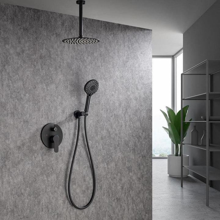 Ceiling Single-Handle 3-Spray Round High Pressure Shower Faucet with 10 in. Shower Head