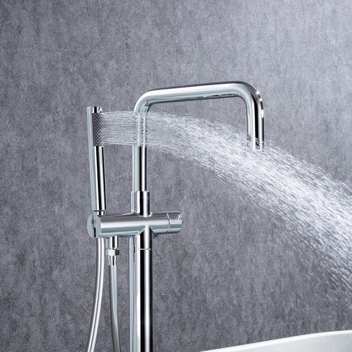 Single Handle Freestanding Tub Faucet with Hand Shower