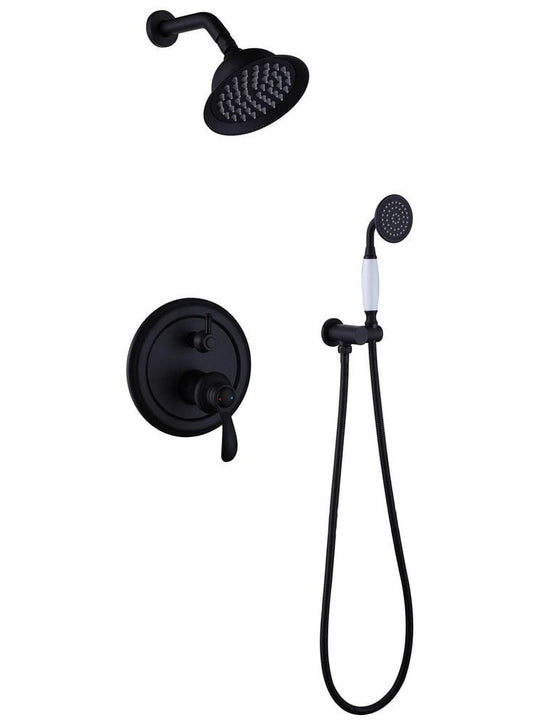 1-Spray Patterns with 1.8 GPM 5.91 in. Wall Mount Dual Shower Heads in Spot Resist