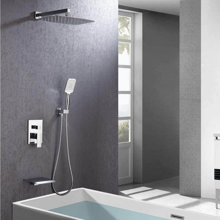 Pressure Balanced Complete Wall-Mounted Tub Shower System With Rough-In Valve
