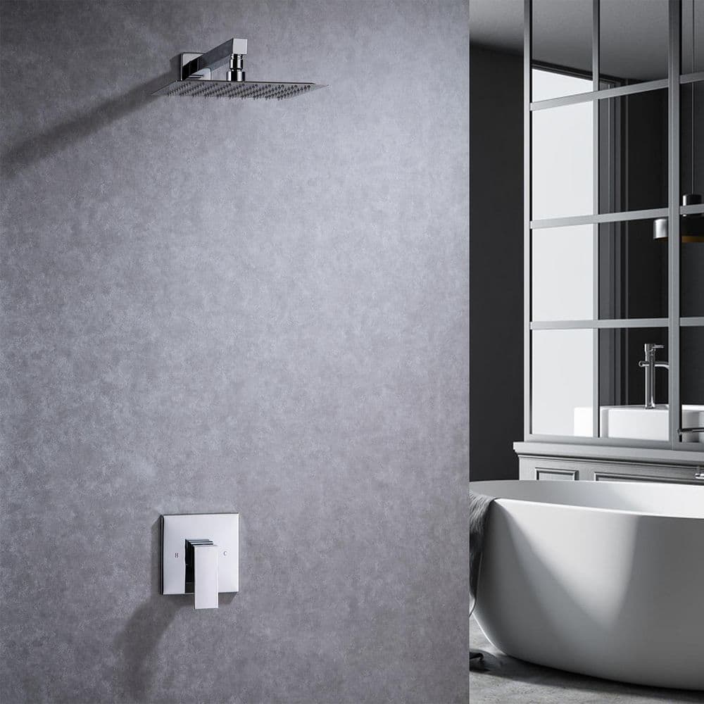 Wall Mounted 10 in. Rain Shower Head Faucet with Valve
