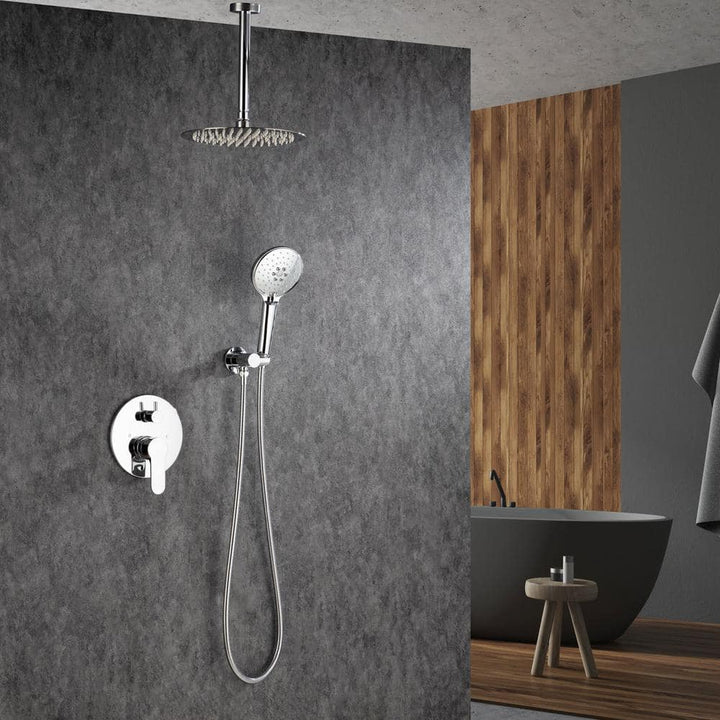 Ceiling Single-Handle 3-Spray Round High Pressure Shower Faucet with 10 in. Shower Head