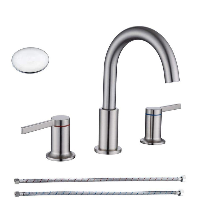 8 in. Widespread Double Handle Bathroom Faucet with Drain Assembly