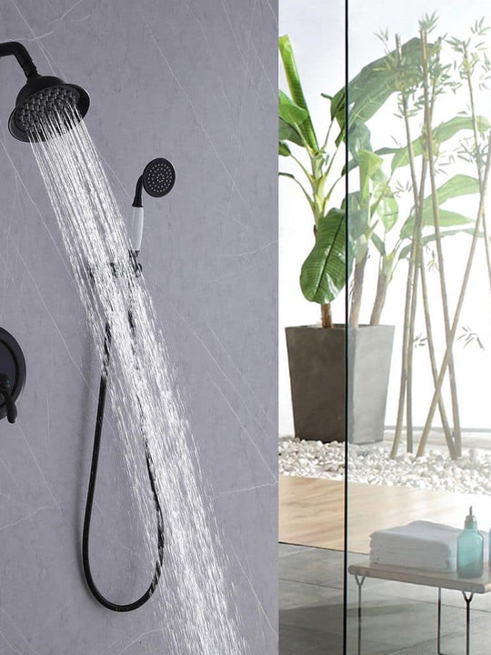 1-Spray Patterns with 1.8 GPM 5.91 in. Wall Mount Dual Shower Heads in Spot Resist