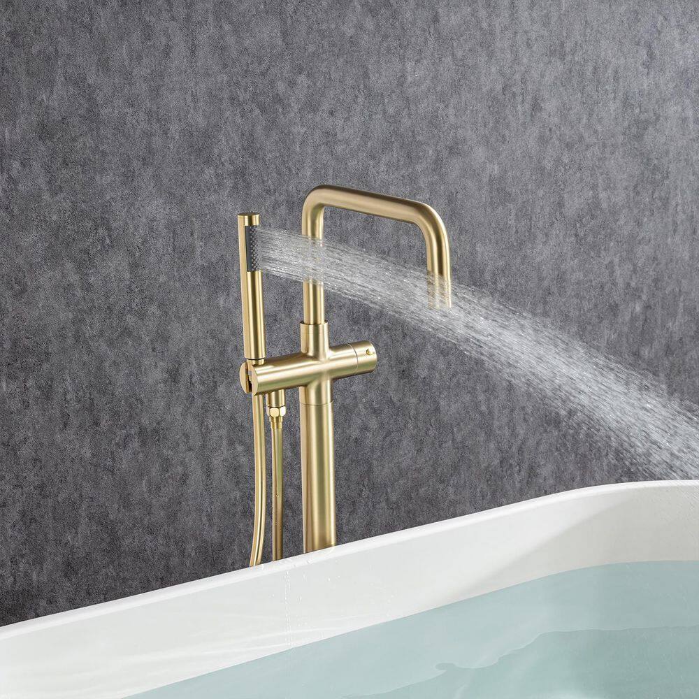 Single Handle Freestanding Tub Faucet with Hand Shower