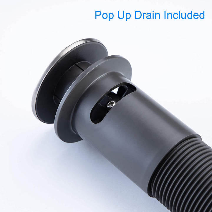 Single Handle Waterfall Spout Single Hole Bathroom Faucet with Deckplate and Drain Kit Included