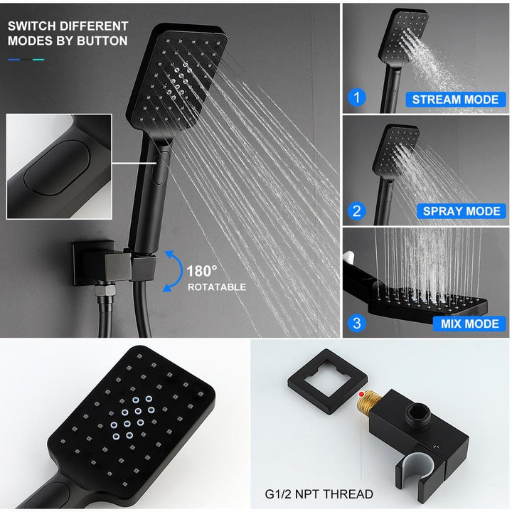 Single-Handle 1-Spray Oval Pressure Balance Shower Faucet with Shower Head