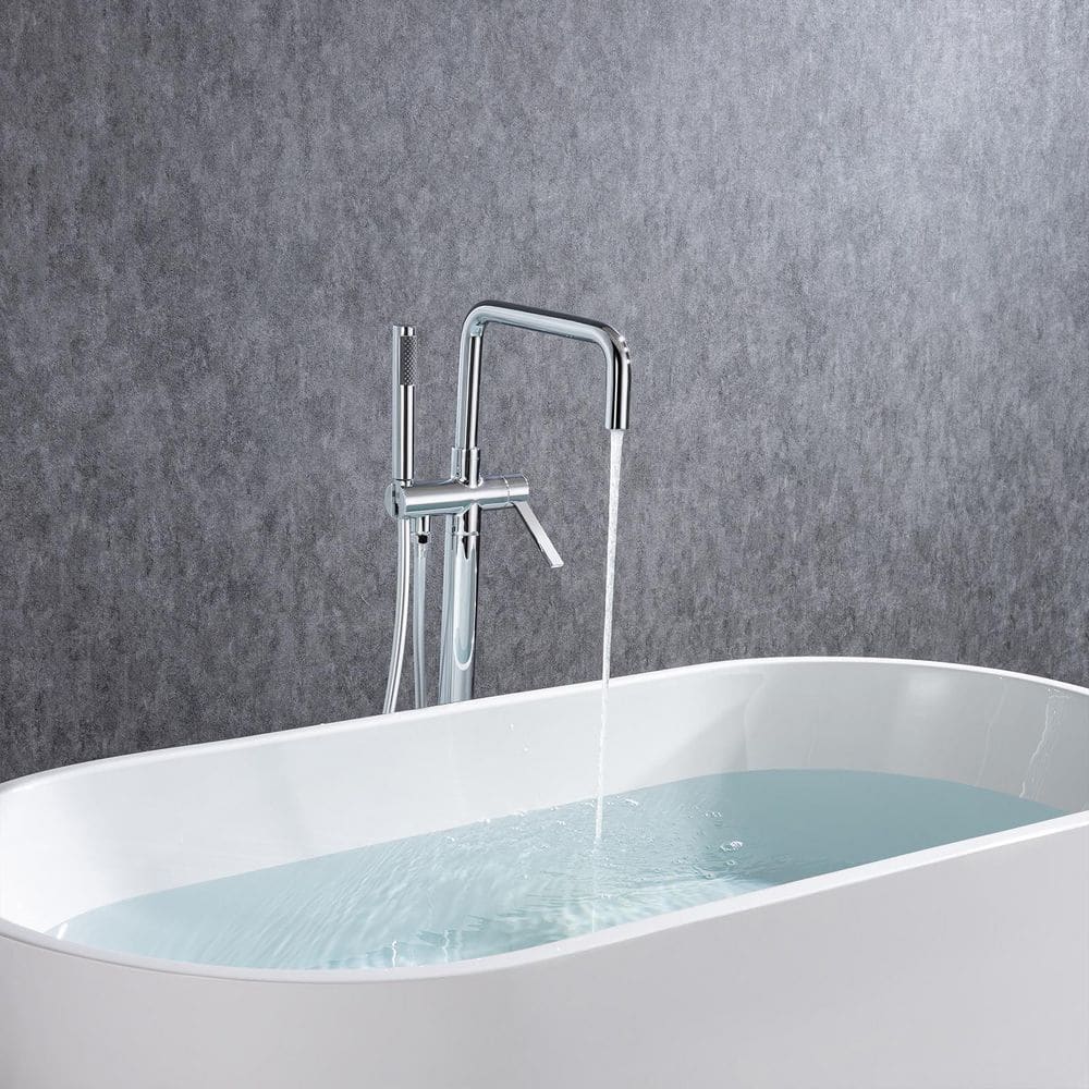 Single Handle Freestanding Tub Faucet with Hand Shower